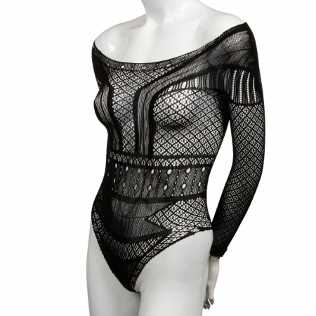 CalExotics Scandal Mesh Lace Shoulder Bodysuit One Size Black