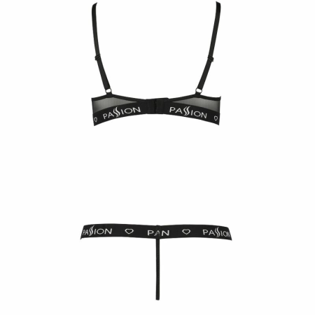 Passion Kyouka Two-Piece Set Black S/M - Adjustable Open Bra & Thong