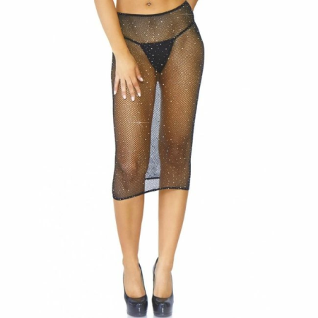 Leg Avenue Crystalized Fishnet Multidress Black One Size - Versatile Design