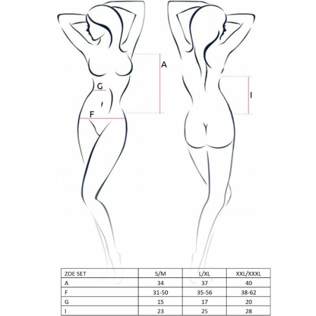 Passion Zoe Set S/M Black - Elegant Lingerie Top & Thong Duo