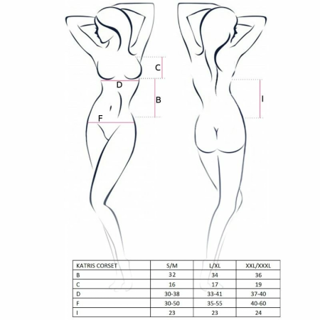 Passion Katriss Corset Black L/XL - Elegant Lingerie Set with Thong