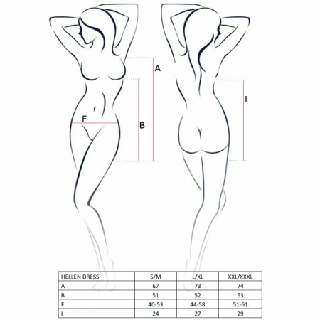 Passion Hellen Woman Dress & Thong Set Black S/M - Elegant Lingerie Duo