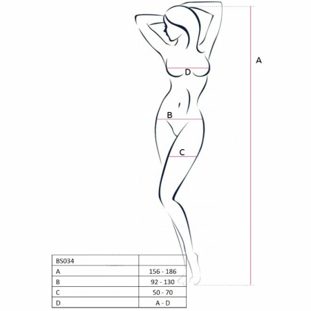 Passion BS034 White Bodystocking - Elegant Fishnet Design One Size