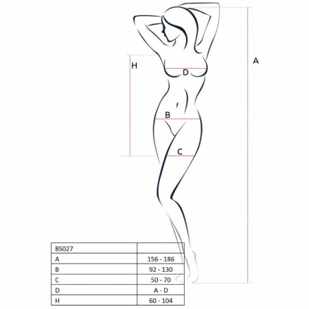 Passion BS027 Red Bodystocking Dress Design One Size