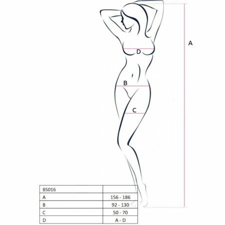 Passion BS016 White Bodystocking - Elegant Lace Design, One Size