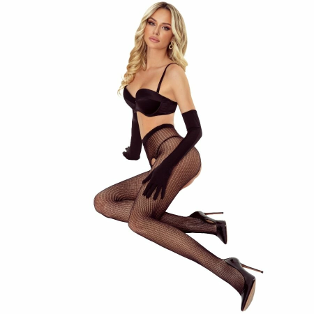PASSION TIOPEN 038 3/4 Black Tights - Elegant Open Design