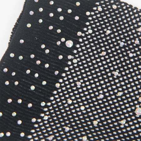 SUBBLIME Shine Black Transparent Gloves S/M - Glitter & Diamond Details