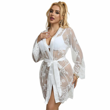 Subblime 954376 White Floral Long Sleeve Nightgown L/XL