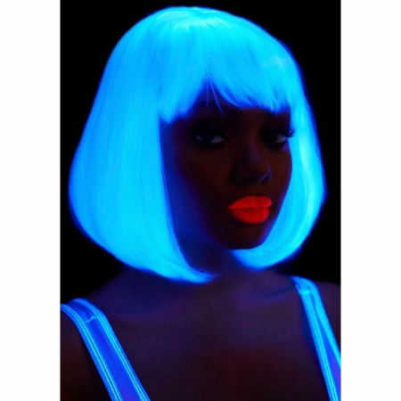 Leg Avenue White Glow in the Dark Long Bob Wig - Phosphorescent Effect