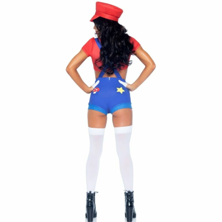 Leg Avenue Costume Mario Bros Red/Blue S - Playful Crop Top & Shorts Set