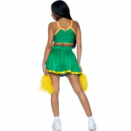 Leg Avenue Cheerleader Costume Green S/M - Sporty Festive Set