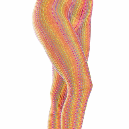 Leg Avenue Multicolor Crochet Stockings - Rainbow Fishnet, One Size