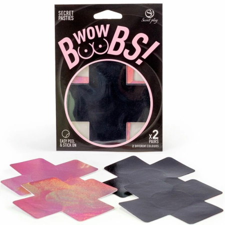 Secret Play WOW BOOBS! X Reusable Holographic Nipple Covers Set 8cm