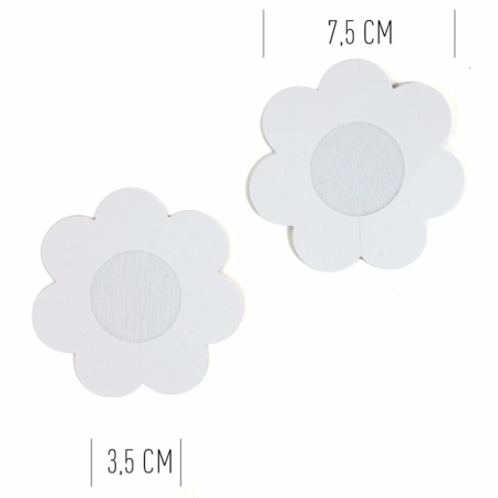 Secret Play WOW BOOBS! Holographic Flower Nipple Covers Set, Silver & Pink, 7.5cm