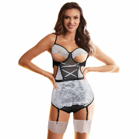 Subblime Maid Body Costume L/XL Black & White - Elegant Two-Tone Bodysuit