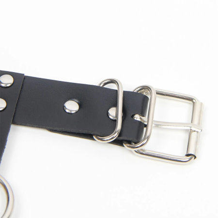 Subblime Harness Bra & Star Necklace with Chains, Black, One Size