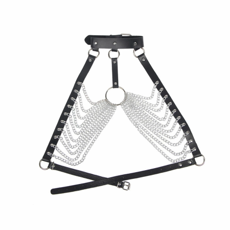 Subblime Chest Harness Black with Decorative Chain Details One Size