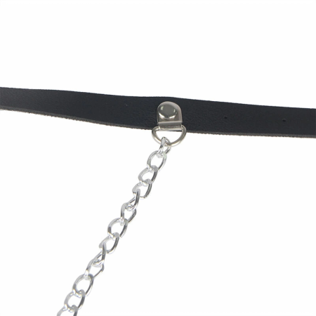 Subblime Leather Belt Harness Black - Adjustable Chain Detail, One Size