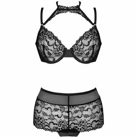 Livco Corsetti Linera For the Senses Lace Bra & Panty Set Black L/XL