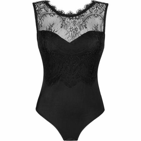 Livco Corsetti Mudienin LC 90654 Lace Bodysuit Black Satin Finish