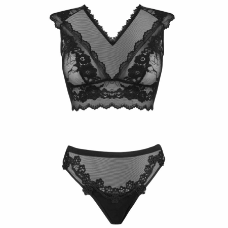 Livco Corsetti Timosan LC 90631 Elegant Two-Piece Black Lingerie Set