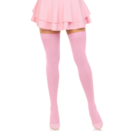 Leg Avenue Nylon Thigh-High Stockings Pink One Size - Silky Finish