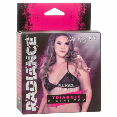 CalExotics Radiance Triangle Bikini Top Rhinestone Plus Size 3X Adjustable