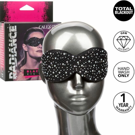 CalExotics Radiance Blackout Eye Mask with Rhinestone Accents, Black