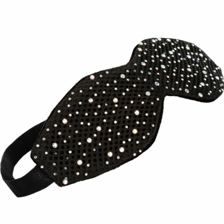 CalExotics Radiance Blackout Eye Mask with Rhinestone Accents, Black