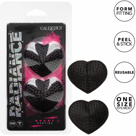 CalExotics Radiance Heart Gem Shields Reusable Adhesive - Silver Glitter