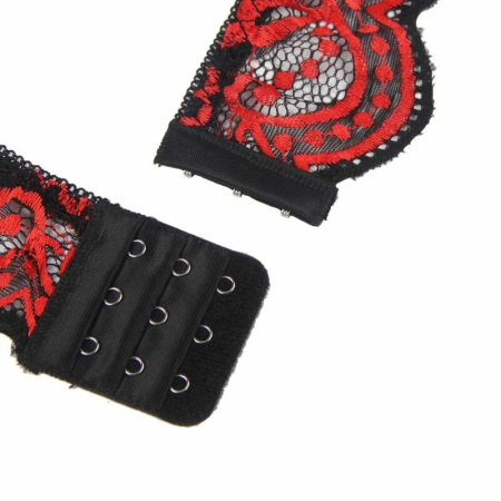 Subblime Two-Piece Lace Lingerie Set L/XL - Red & Black, Adjustable Fit