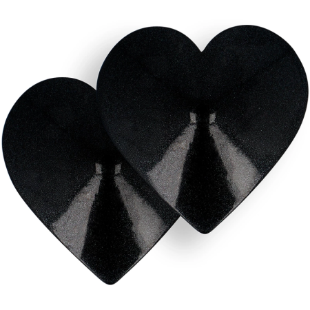 Coquette Chic Desire Black Heart-Shaped Reusable Metal Nipple Covers