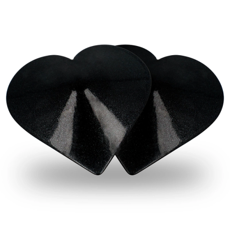 Coquette Chic Desire Black Heart-Shaped Reusable Metal Nipple Covers