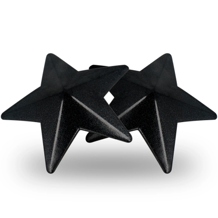 Coquette Chic Desire Star-Shaped Reusable Black Nipple Covers, Metal Finish
