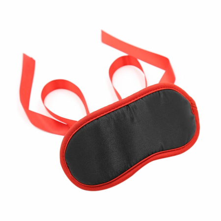 OHMAMA Black Mask with Red Trim - Adjustable Polyester Accessory