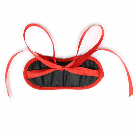 OHMAMA Black Mask with Red Trim - Adjustable Polyester Accessory