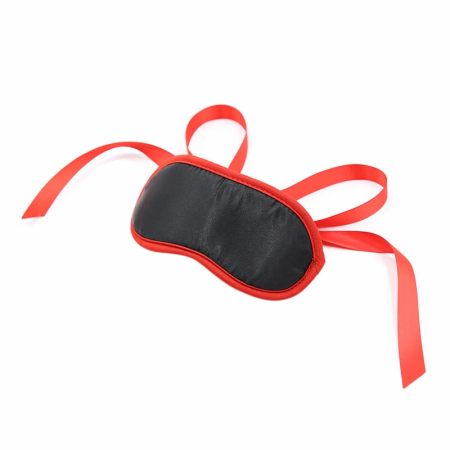 OHMAMA Black Mask with Red Trim - Adjustable Polyester Accessory