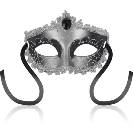 OHMAMA Black Diamond Gray Mask - Decorative Rigid Unisex Venetian Style