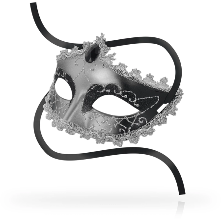 OHMAMA Black Diamond Gray Mask - Decorative Rigid Unisex Venetian Style