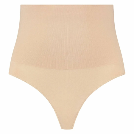 Bye Bra Seamless High Waist Thong Shapewear Beige XL Comfort Fit