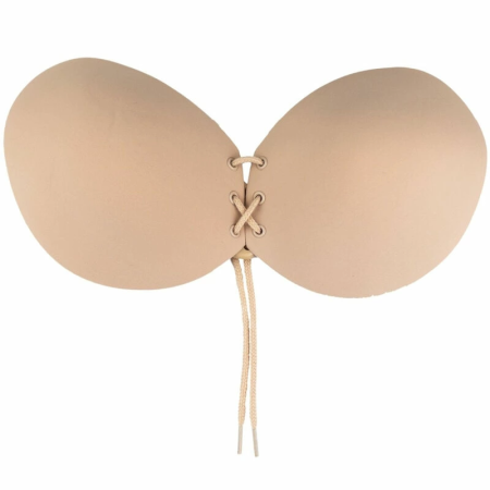 Bye Bra Round Lace-it Adhesive Bra Beige Cup C - Reusable & Strapless