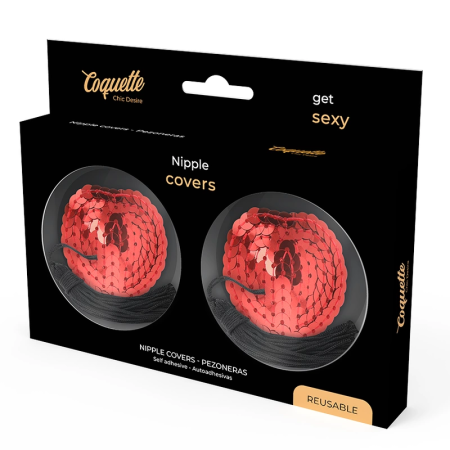 Coquette Chic Desire Nipple Covers Red - Elegant Self-Adhesive Set