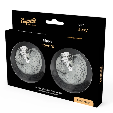 Coquette Chic Desire Silver Nipple Covers - Self-Adhesive, Elegant Design