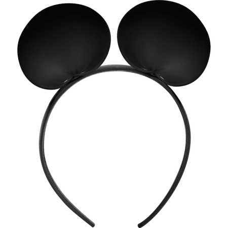Coquette Chic Desire Vegan Leather Mouse Ears Headband - Black, Adjustable
