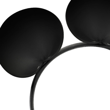 Coquette Chic Desire Vegan Leather Mouse Ears Headband - Black, Adjustable