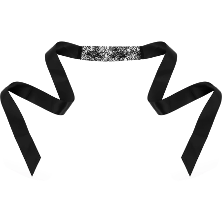 Coquette Chic Desire Lace Eye Mask Black - Elegant Sensory Accessory
