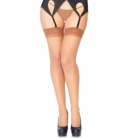 Leg Avenue Sheer Stockings Brown - Elegant One Size Hosiery