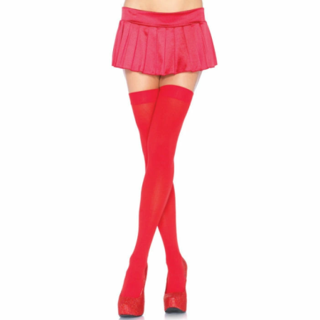 Leg Avenue Over-the-Knee Nylon Stockings Red One Size