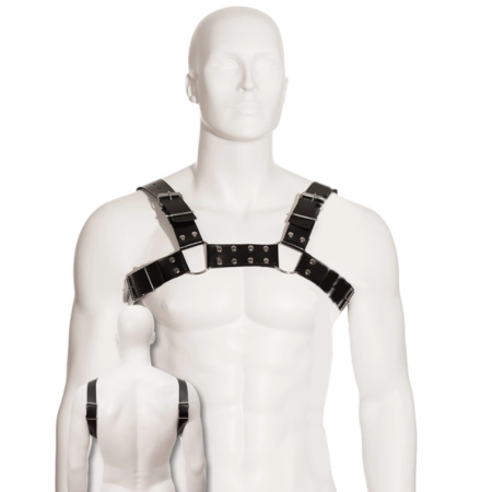 BDSMstore Leather Body Harness Black Adjustable Bull Dog S-XL