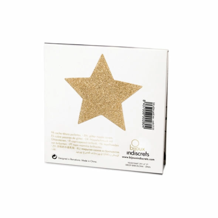 Bijoux Indiscrets Flash Golden Star Body Decorations - Reusable Gold Covers